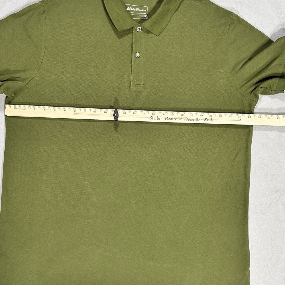 Eddie Baurer Men T2XL Short Sleeve 100% Cotton Olive Army Green Polo Golf Shirt - Picture 5 of 10